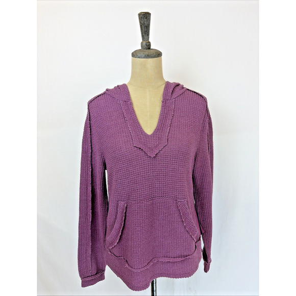 XCVI Tops - NWT XCVI Purple Thermal Hooded Long Sleeve Knit Top #0649 Size XL
